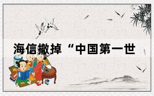 海信撤掉“中国第一世界第二”广告 背后真相令人震惊